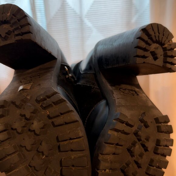 Coach Hedy Suede & Leather Lace-Up Booties | Black | Size 7 - Picture 7 of 7